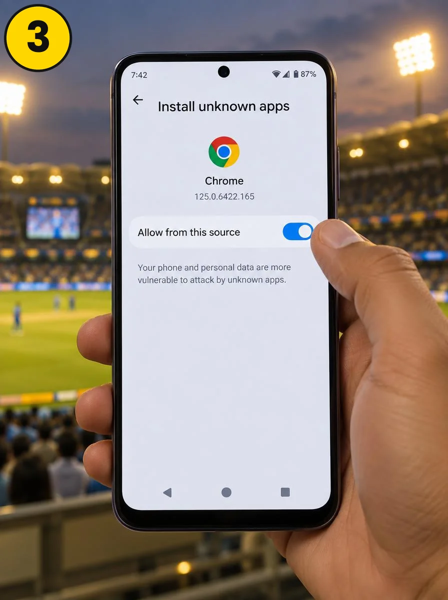 3. Allow installation from this source in Settings