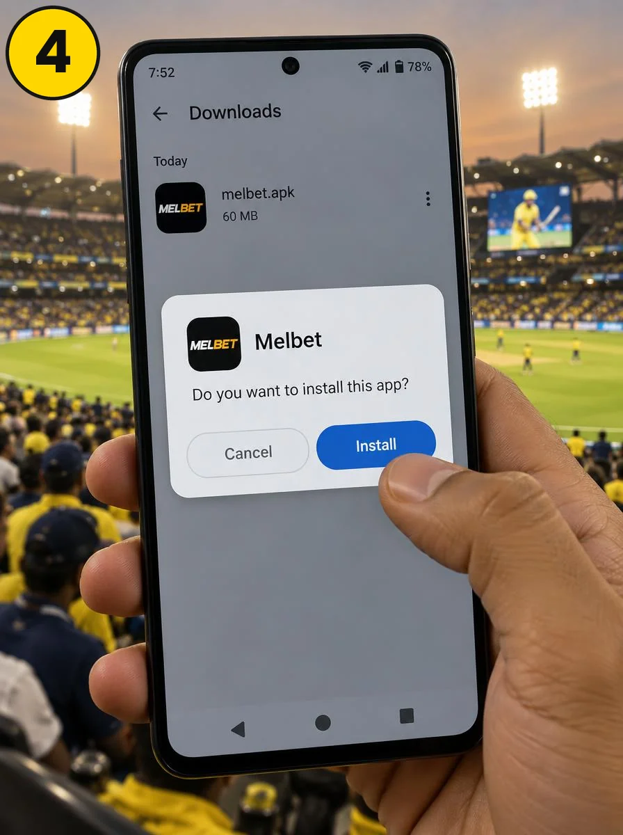 4. Open melbet.apk and tap 